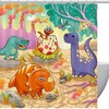 Refreshing Dino Raptor Shower Curtain For Kids Bathroom