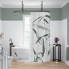 Refreshing Green And White Bamboo Print Shower Curtain For A Spa-Like Bathroom