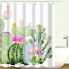 Refreshing Green Plant Succulent Shower Curtain For A Unique Bathroom Look