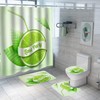 Refreshing Lemon Juice Shower Curtain with Tropical Fruits Design