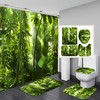 Refreshing Rainforest Jungle Shower Curtain with Lush Palm Leaves and Exotic Flora for Your Bathroom