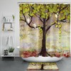 Refreshing Watercolor Deep Green Tropical Leaves Shower Curtain for Your Luxuriant Bathroom