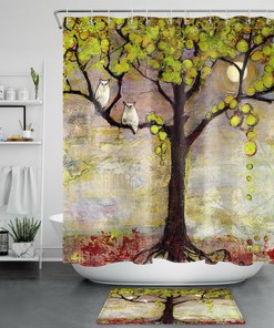 Refreshing Watercolor Deep Green Tropical Leaves Shower Curtain for Your Luxuriant Bathroom
