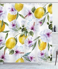 Refreshing Watercolor Flowers Shower Curtain For Spring Bathroom Decor