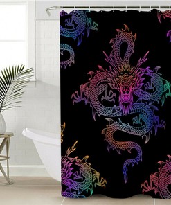 Regal Chinese Dragon Shower Curtain For A Sophisticated Bathroom