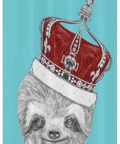Regal Sloth Stall Shower Curtain, Add a Touch of Royalty to Your Bathroom 