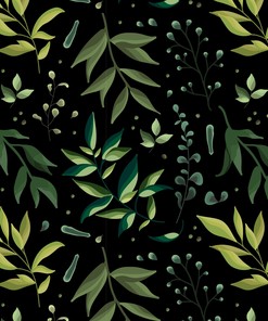 Relax In Style With This Dark Nature Shower Curtain With Green Leaves For Your Bathroom Decor, Waterproof And Natural