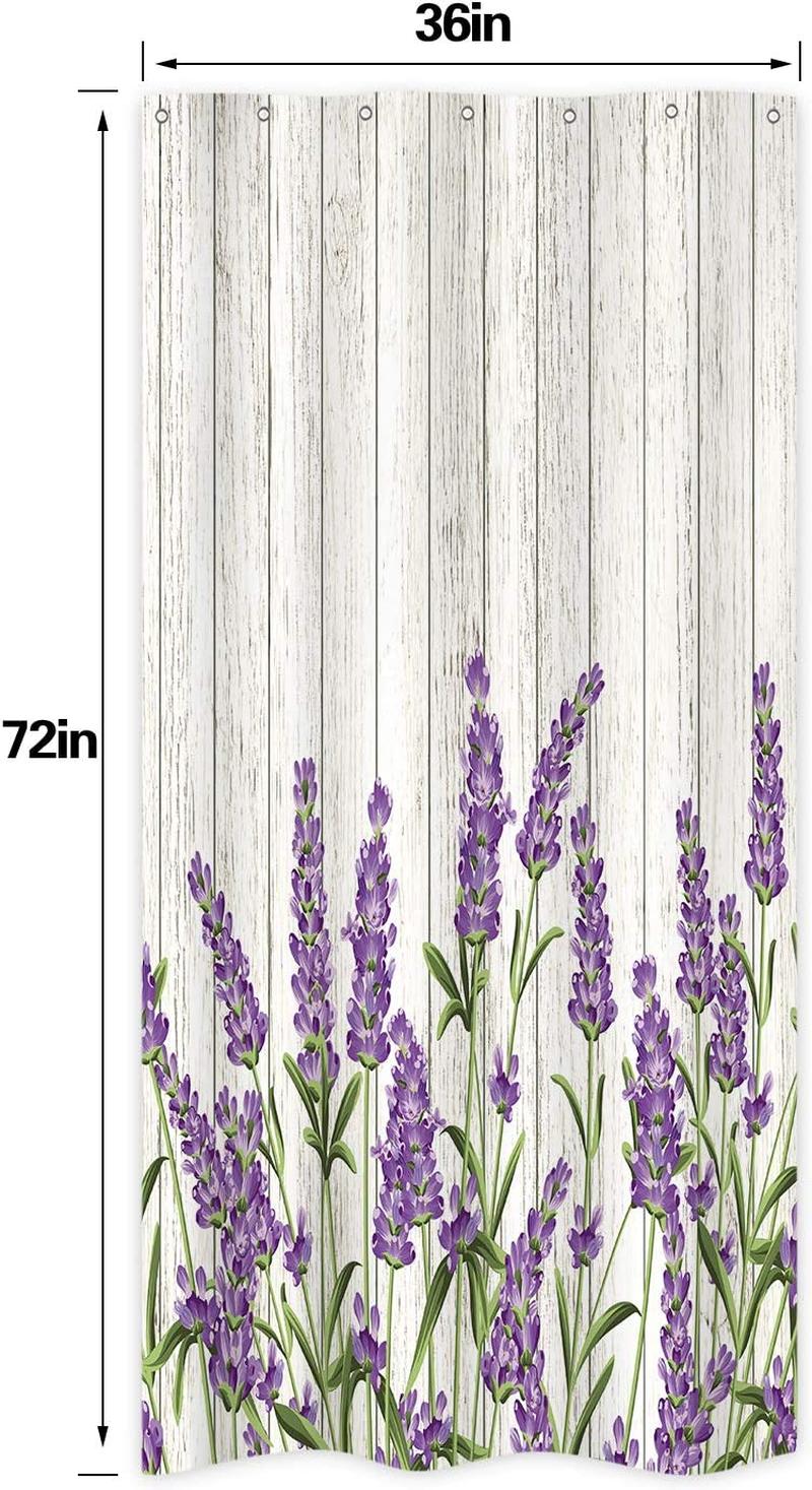 Relax in Lavender Shower Curtain for Rustic Wooden Bathroom Decor