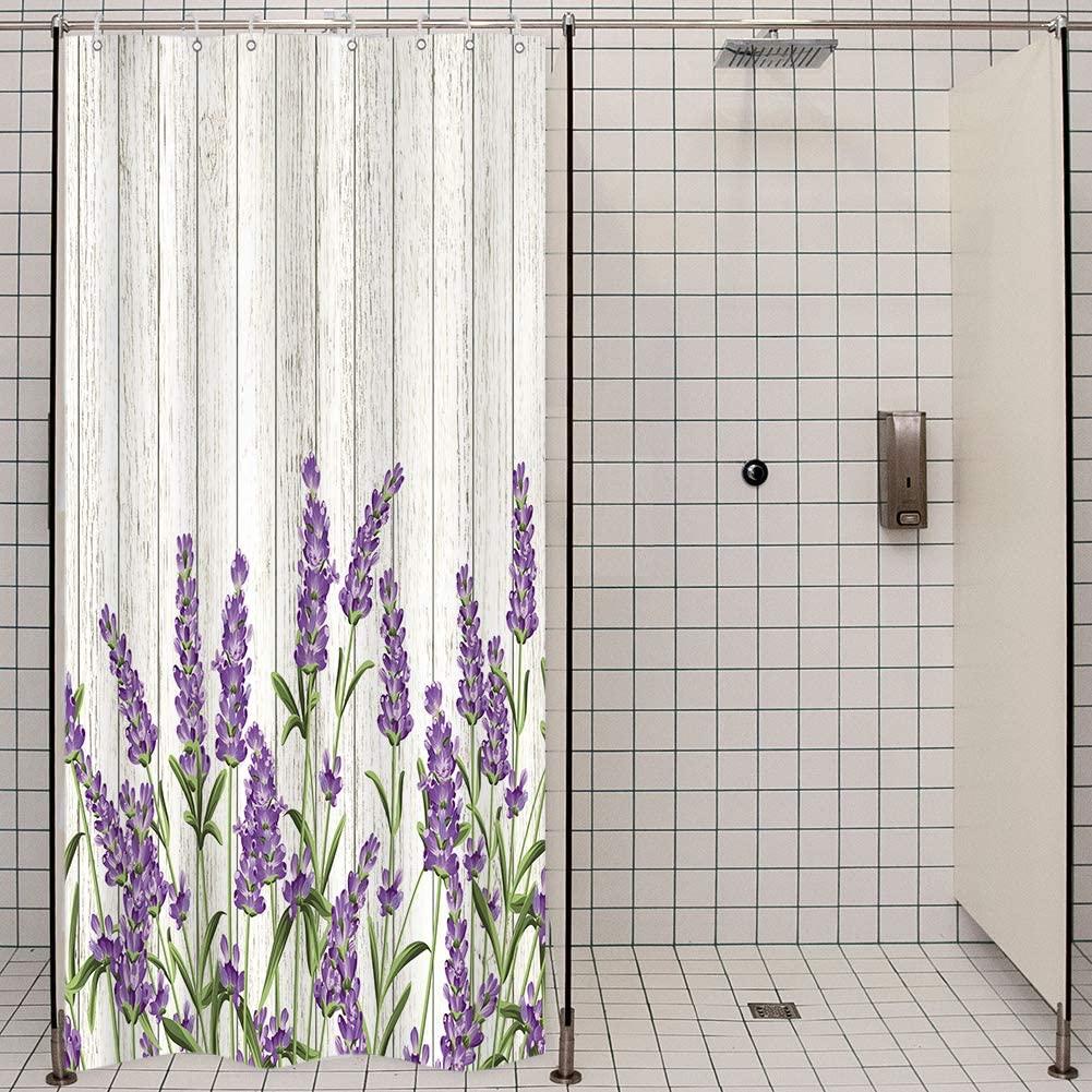 Relax in Lavender Shower Curtain for Rustic Wooden Bathroom Decor