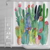 Relaxing Bathroom Decor With Cactus Floral Shower Curtain - Succulent Tropical Plant Green Boho Desert Bath Curtain