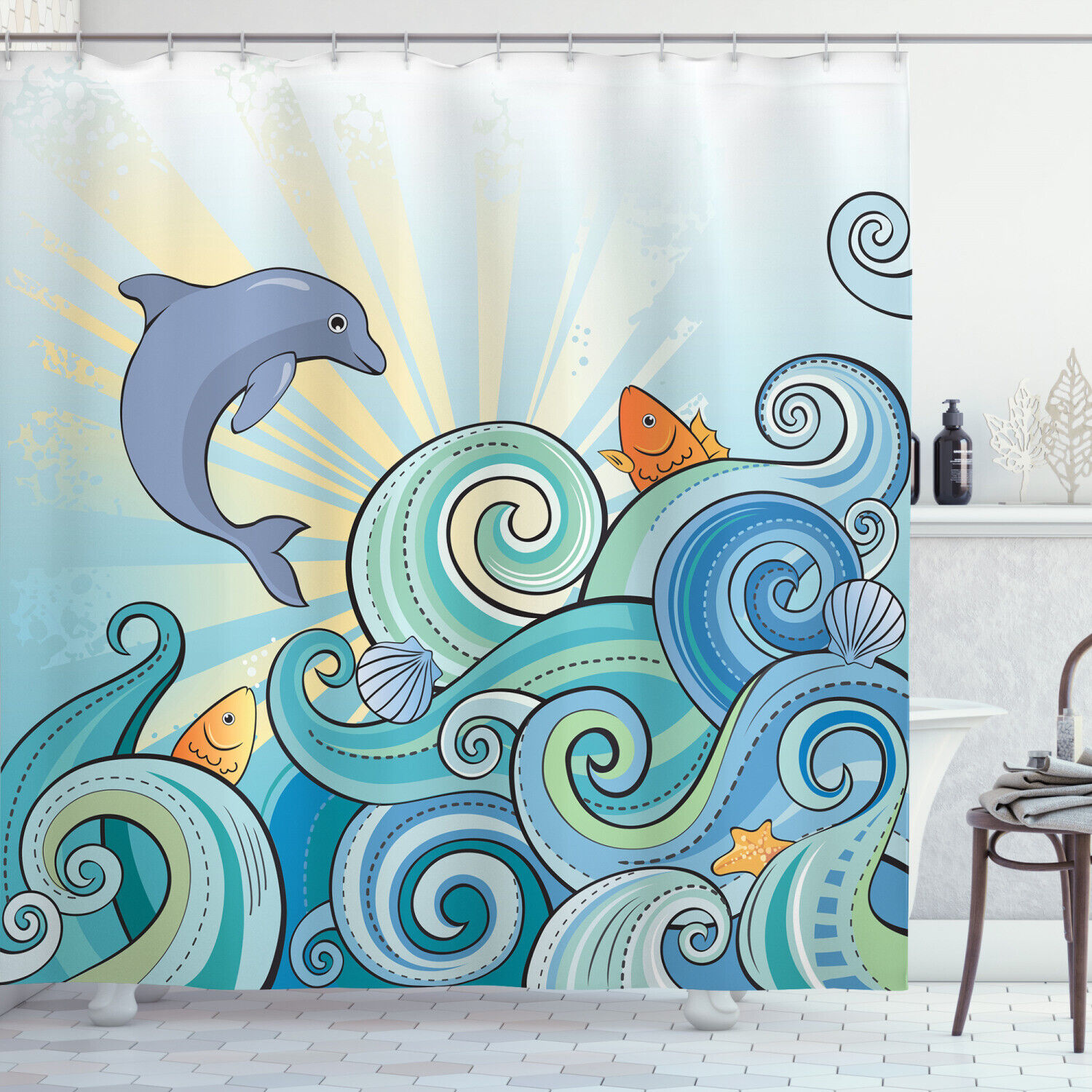 Relaxing Dolphin Shower Curtain - Bring The Ocean Into Your Bathroom