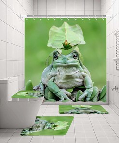 Relaxing Meditation Frog Waterproof Shower Curtain for Your Bathroom