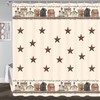 Relaxing Rustic Country Farmhouse Shower Curtain with Primitive Barn Star Print