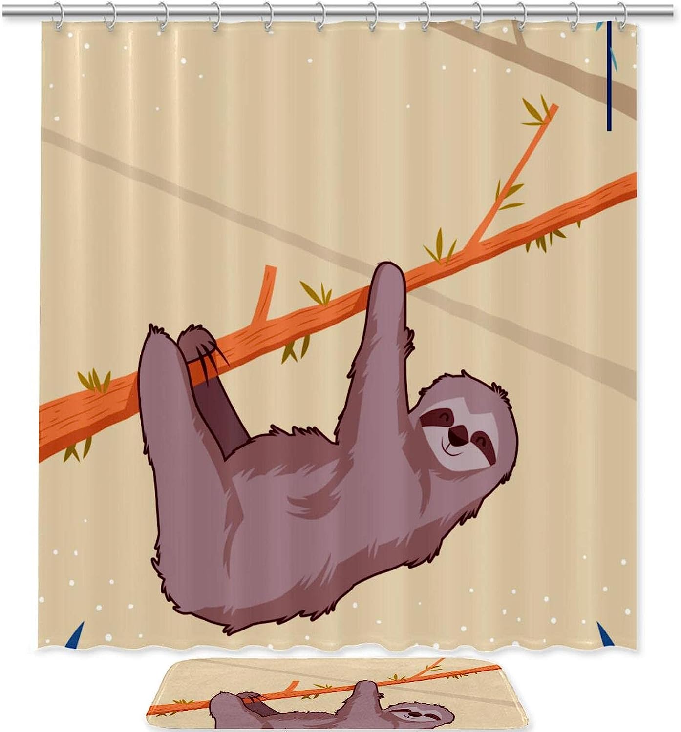 Relaxing Sloth Animal Shower Curtain For Serene Bathroom Decor