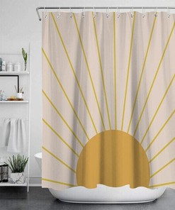 Relaxing Spa Bathroom Decor With Boho Shower Curtain