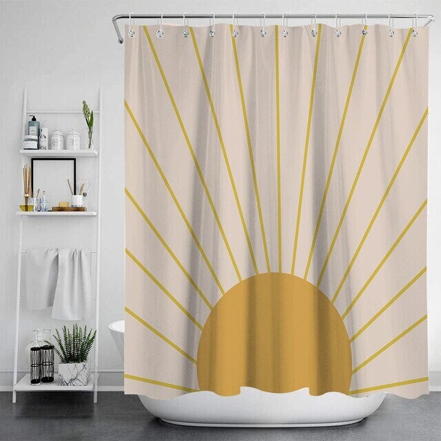Relaxing Spa Bathroom Decor With Boho Shower Curtain