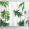 Relaxing Tropic Shower Curtain with Coconut Palm Tree Print 