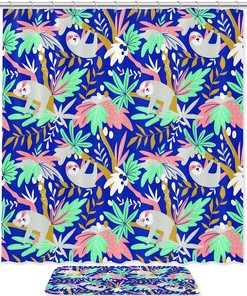 Relaxing and Cute Sloths Shower Curtain for a Refreshing Bathroom Decor