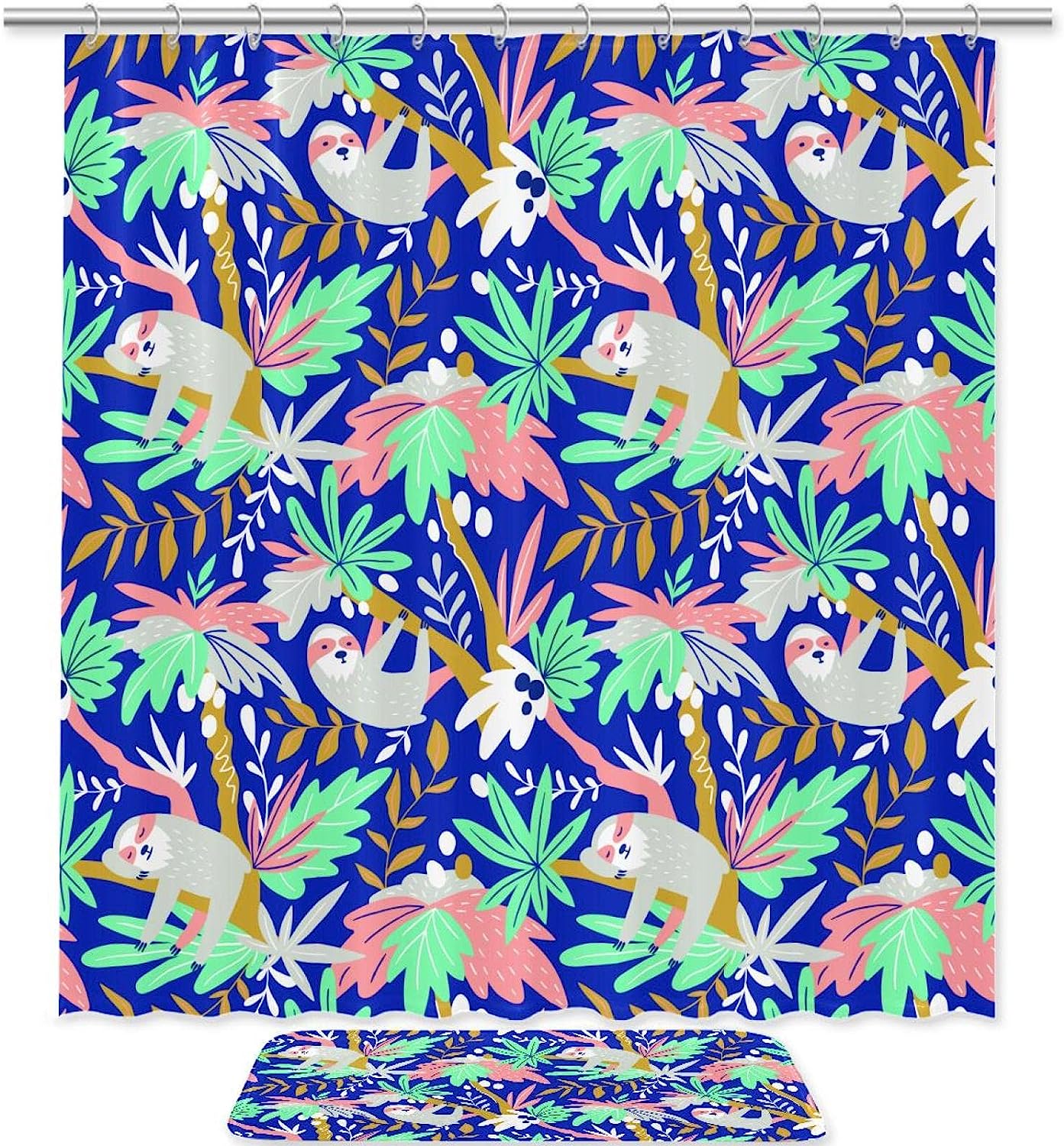 Relaxing and Cute Sloths Shower Curtain for a Refreshing Bathroom Decor