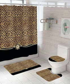 Renew Your Bathroom Style with this Leopard Print Shower Curtain
