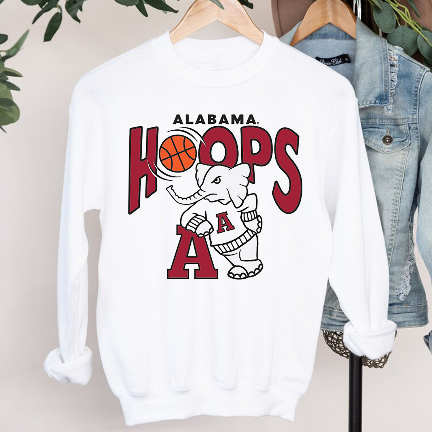 Represent The Crimson Tide In Style With Alabama Crimson Tide Hoops Ringer Tee