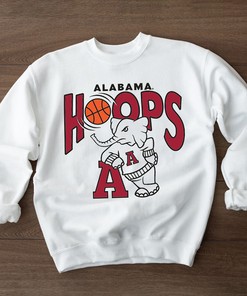 Represent The Crimson Tide In Style With Alabama Crimson Tide Hoops Ringer Tee