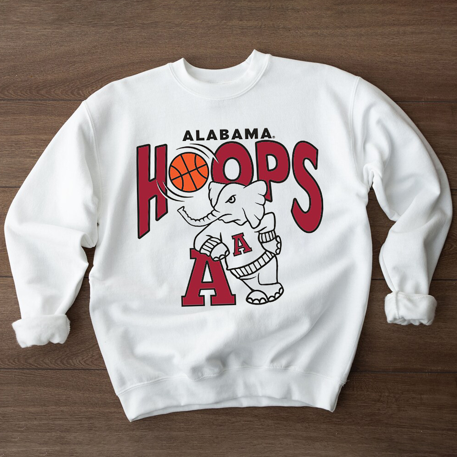 Represent The Crimson Tide In Style With Alabama Crimson Tide Hoops Ringer Tee