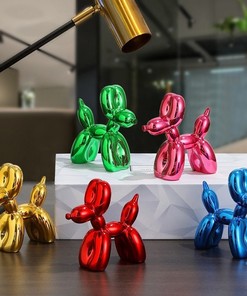 Resin Modern Fashion Dog Sculpture Room Decor Balloon Dog Animal Ornaments Nordic Crafts Home Desktop Decoration