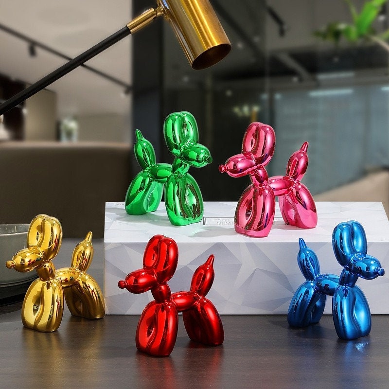 Resin Modern Fashion Dog Sculpture Room Decor Balloon Dog Animal Ornaments Nordic Crafts Home Desktop Decoration
