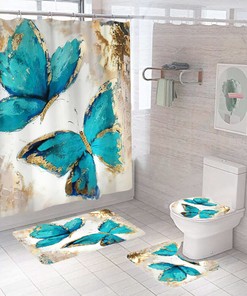 Restroom Delight: Butterfly Shower Curtain For Bathroom