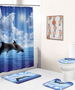 Restroom Dolphin Shower Curtain