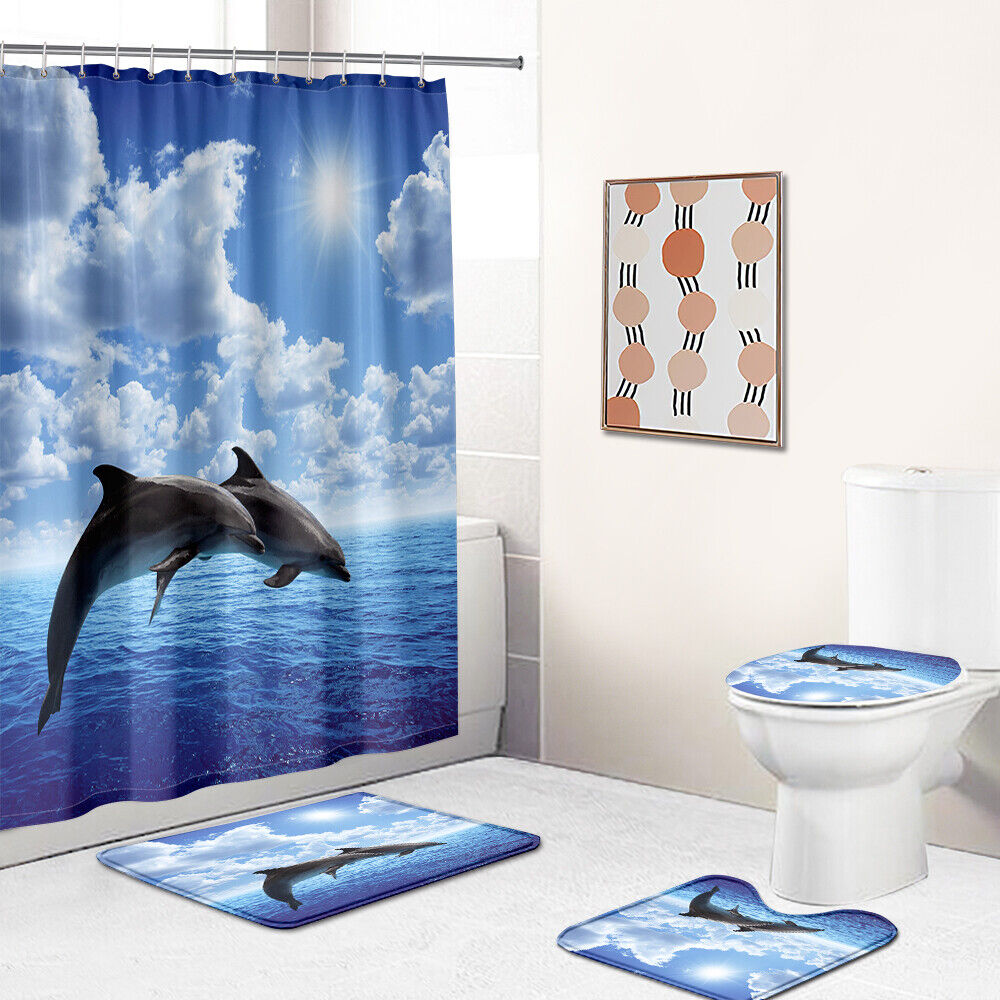 Restroom Dolphin Shower Curtain