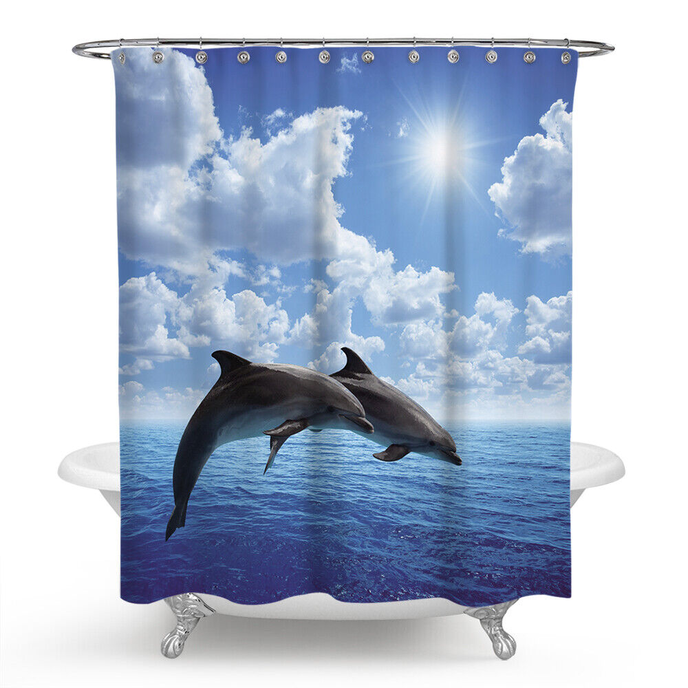 Restroom Dolphin Shower Curtain - Image 2