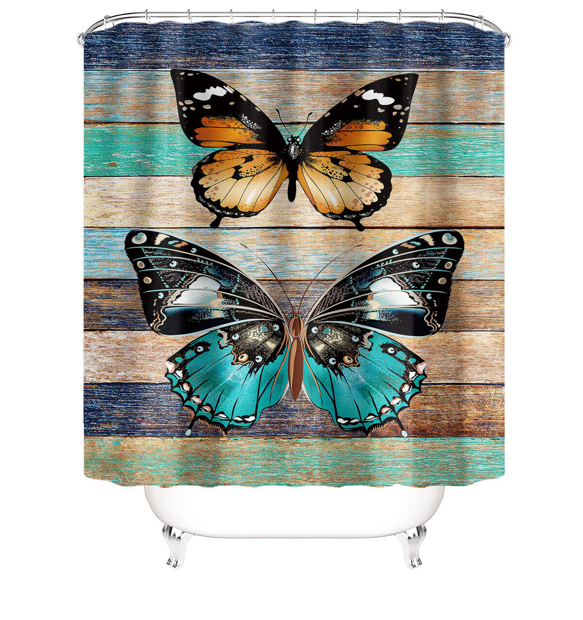Restroom Shower Curtains - Elegant Butterfly Design For Public Or Private Restrooms - Image 2