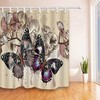 Restroom Shower Curtains - Purple Butterfly Floral Bath Decors