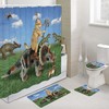Retro And Creative Dog Riding A Dinosaur Shower Curtain - Bathroom Decor Fabric
