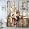 Retro And Vintage Farm Pet Animal Wood Shower Curtain - Waterproof Fabric