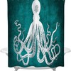 Retro Animal Octopus Texture Shower Curtain - Vintage Home Bathroom Decor