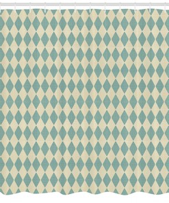 Retro Argyle (Diamond) Pattern Geometric Pattern Shower Curtain For Modern Bathroom Decor