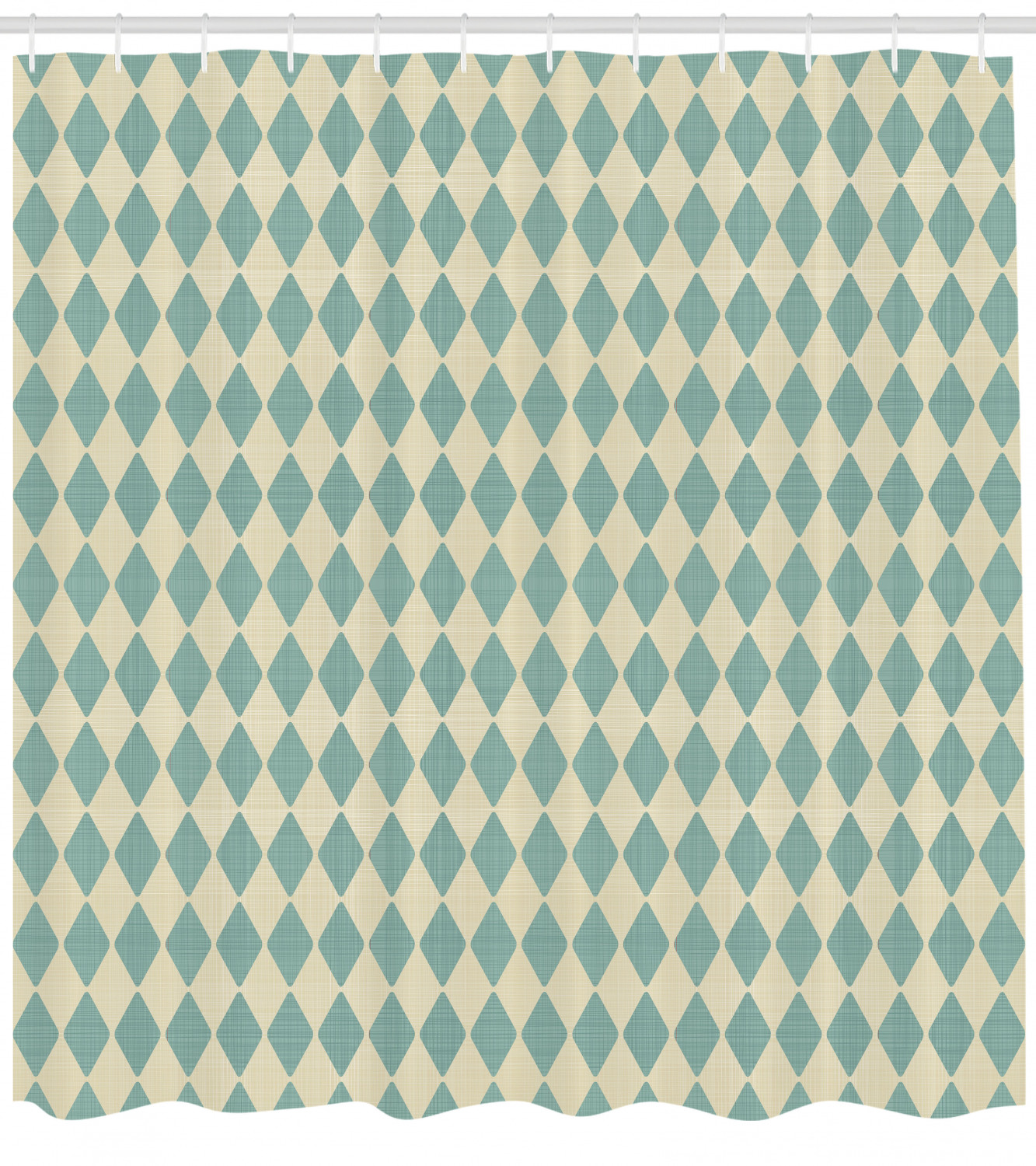 Retro Argyle (Diamond) Pattern Geometric Pattern Shower Curtain For Modern Bathroom Decor