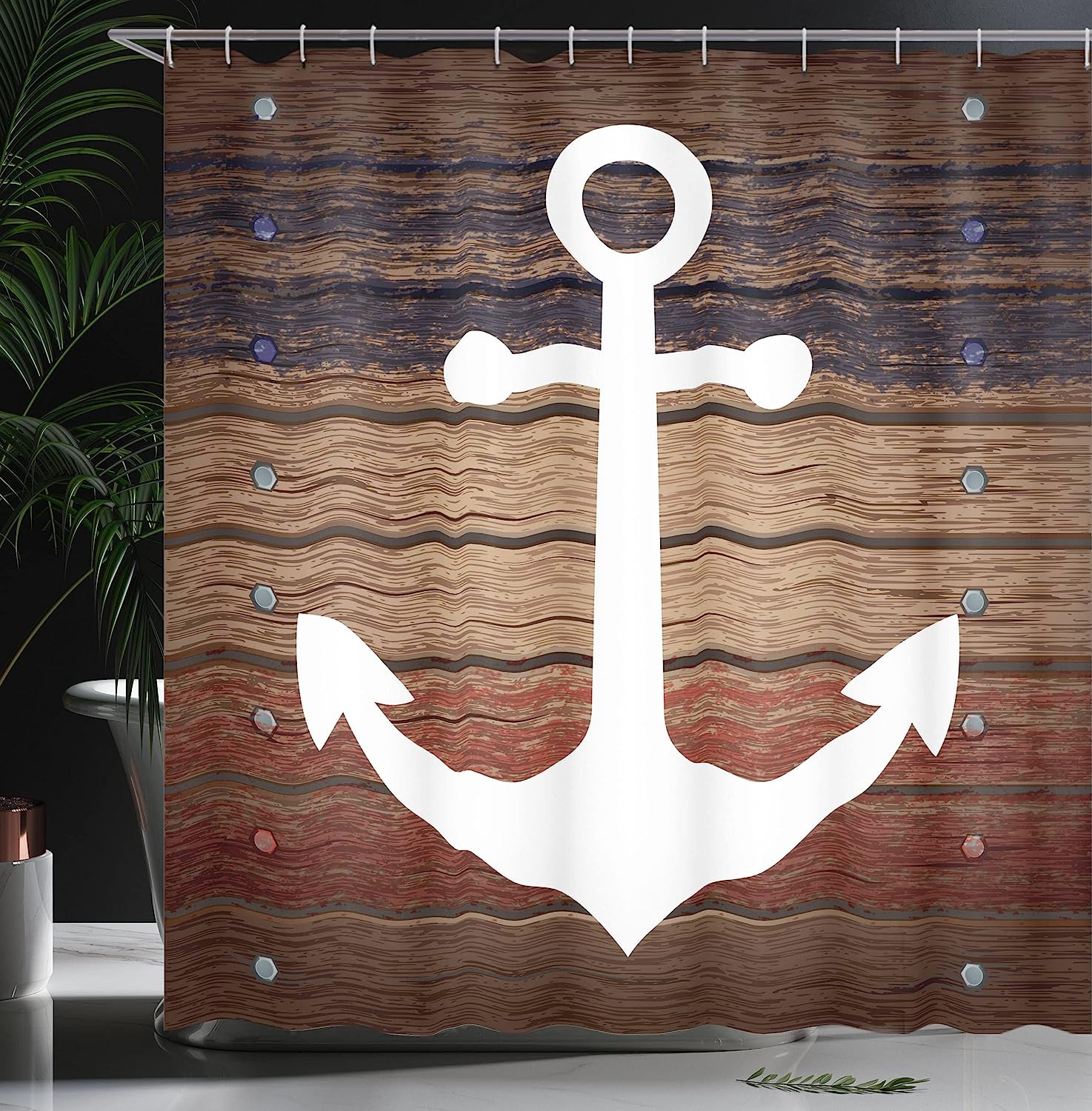 Retro Art Illustration Of A Girl Brushing Hair And Border Celtic Patterns Shower Curtain With Mermaid Theme - Image 3