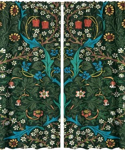 Retro Blackout Curtains With William Morris Floral Art, Botanical Pattern For Living Room Bedroom
