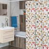 Retro Boho Mushroom Shower Curtain, Vintage Woodland Bathroom Decor with Mid-Century Modern Charm