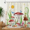 Retro Boho Mushrooms and Butterfly Shower Curtain, Botanical Theme for Aesthetic Bathroom Decor 