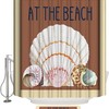 Retro Brown Seashell Summer Theme Waterproof Fabric Shower Curtain