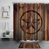 Retro Brown Star Rustic Wooden Board Shower Curtain For Bathroom Accessories