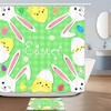 Retro Bunny Plaid Shower Curtain - Spring Wildflower Bathroom Decor