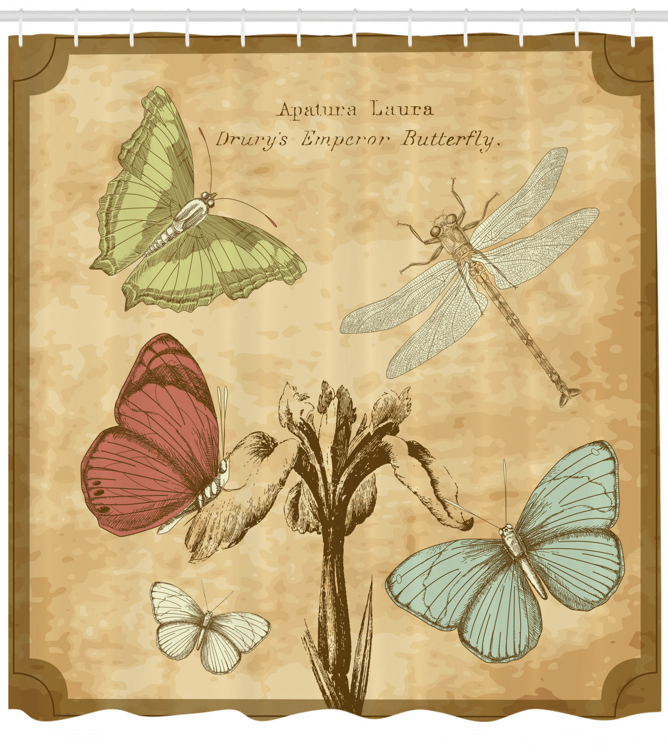Retro Butterflies Art Dragonfly Shower Curtain For A Nostalgic Bath - Image 4
