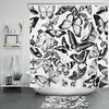 Retro Butterfly Print Animal Shower Curtain For Bathroom