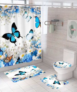 Retro Butterfly Shower Curtain - Vintage And Chic Bathroom Decor